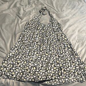 Hollister Floral Halter Tie Back Dress